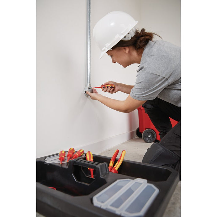 Draper Tools XP1000® VDE Slimline Plain Slot Screwdriver 4x100mm 02160