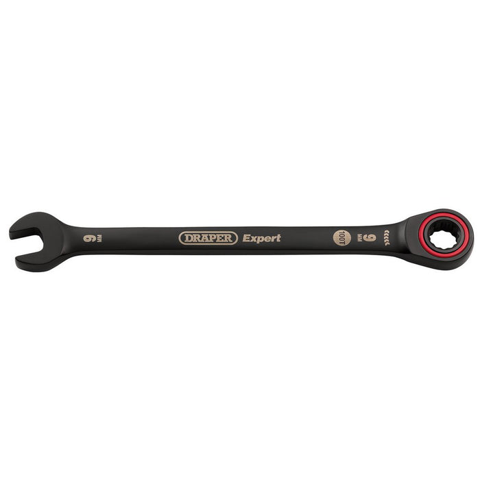 Draper Tools Expert HI-TORQ Metric Ratchet Combination Spanner 9mm Black
