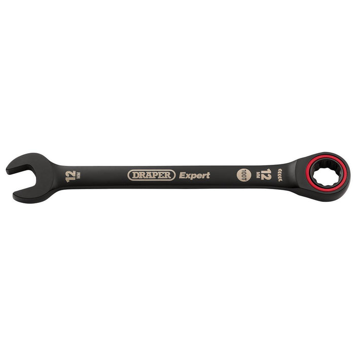 Draper Tools Expert HI-TORQ Metric Ratchet Combination Spanner 12mm Black
