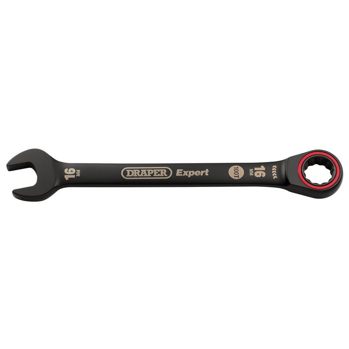 Draper Tools Expert HI-TORQ Metric Ratchet Combination Spanner 16mm Black
