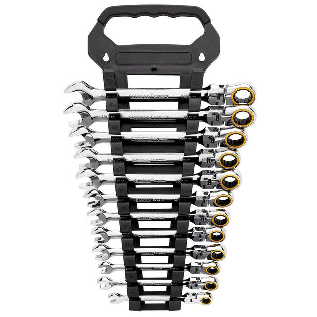 Draper Expert HI-TORQ® Metric Flexible Head Ratchet Combination Spanner Set 12 Pce