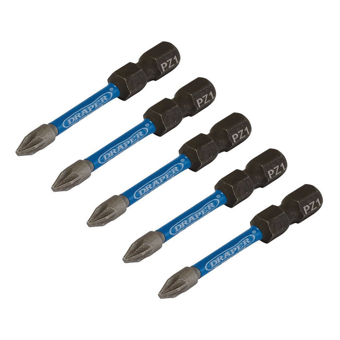 Draper Expert PZ-Type Impact Screwdriver Bits No.1 x 50mm 1/4
