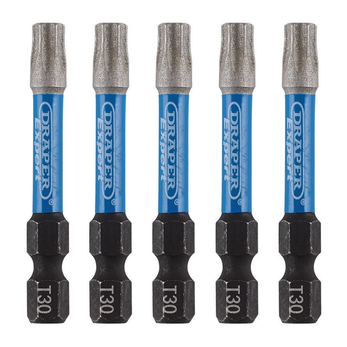 Draper Expert TX-STAR® Impact Screwdriver Bits T30 x 50mm 1/4