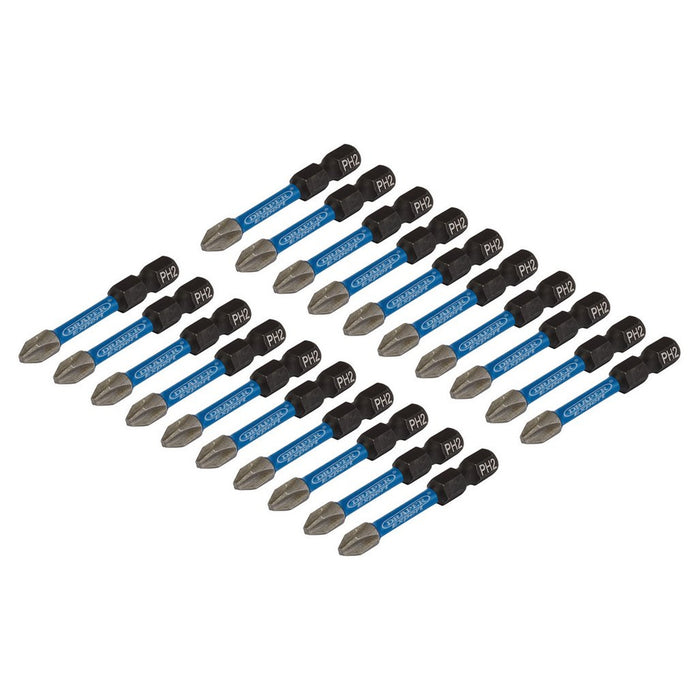 Draper Expert Cross Slot/PH Type Impact Screwdriver Bits PH2 x 50mm 1/4