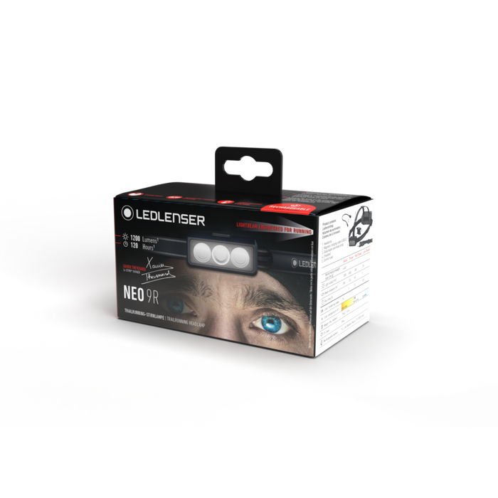Ledlenser NEO9R 1200lm Xtreme Twin LED Fusion Beam Rechargeable Running Headlamp Grey