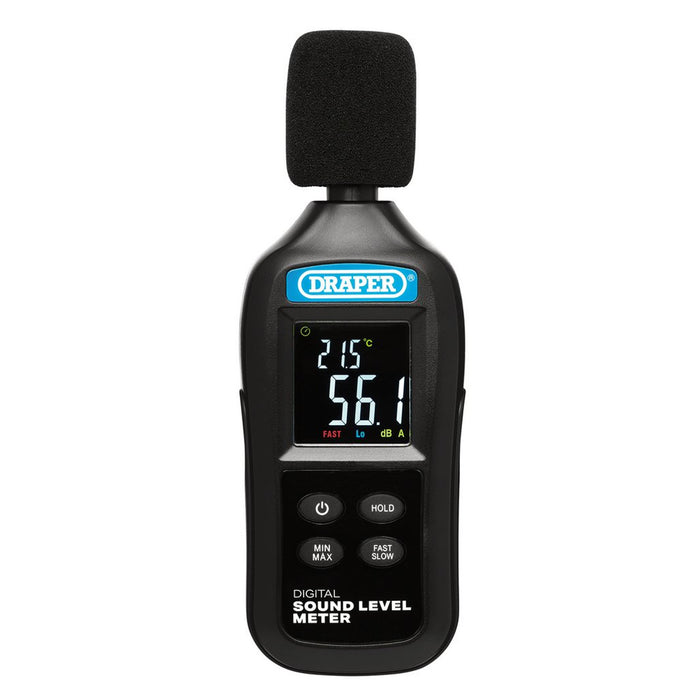 Draper Handheld Digital Sound Level Meter, 35-135dB and -20 to +70°C