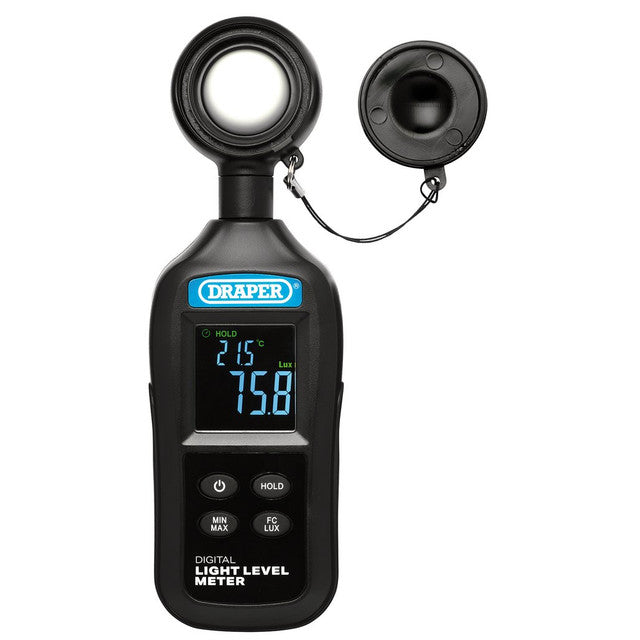 Draper Handheld Digital Light Level Meter, 0-200KLux and -20 to +70°C