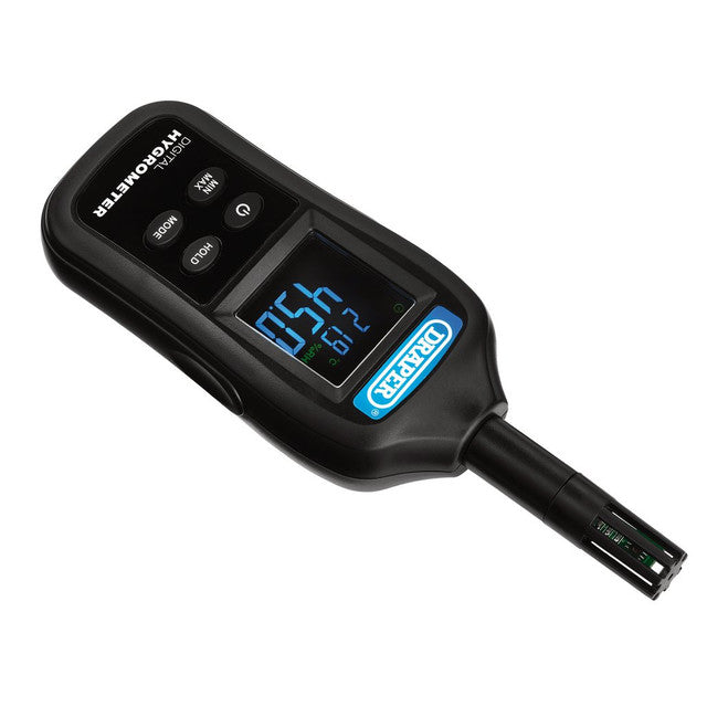 Draper Handheld Digital Hygrometer - Humidity and Temperature Meter, 0-100% RH and -20 to +70°C