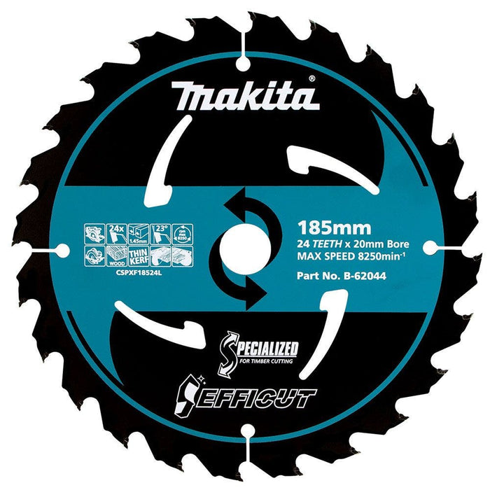 Makita 185mm 24T TCT Circular Saw Blade for Wood Cutting Efficut