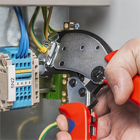 Knipex 97 53 18 Twistor16 Self-Adjusting Crimping Pliers for Wire Ferrules with Rotatable Die Head