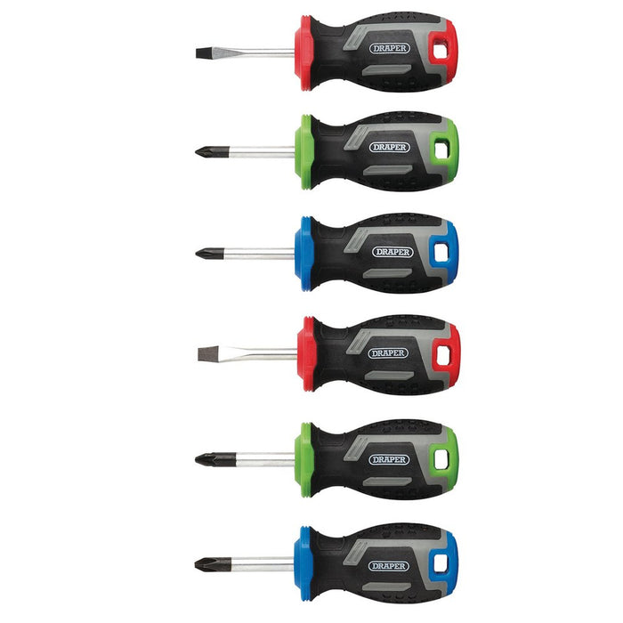 Draper Stubby Soft Grip Screwdriver Set 6 Piece