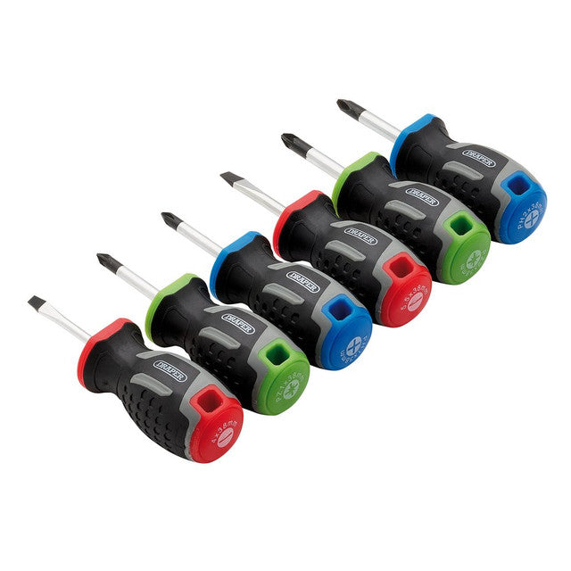 Draper Stubby Soft Grip Screwdriver Set 6 Piece