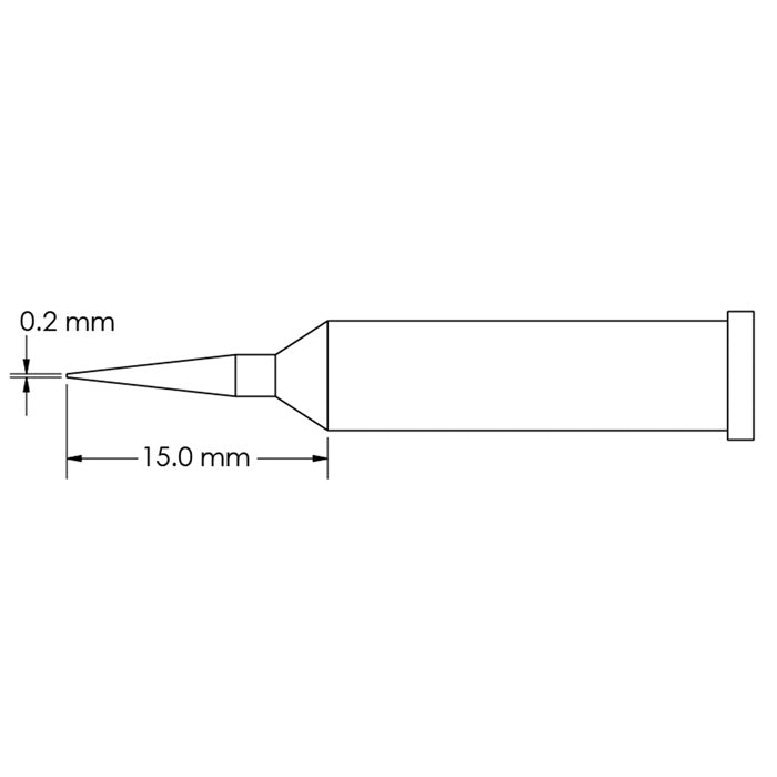 Metcal Conical Tip (GT4) Sharp (Ø x L) 0.2x15.0mm GT4-CN1502A