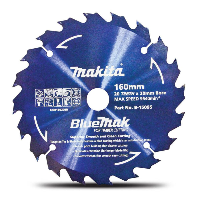 Makita TCT Saw Blade 160mm x 20mm x 20T 5-Pk