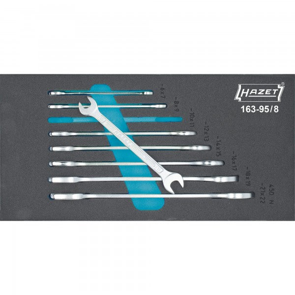 Hazet 8Pce Double Open-End Wrench Set 163-95/8 Modular Insert Tray