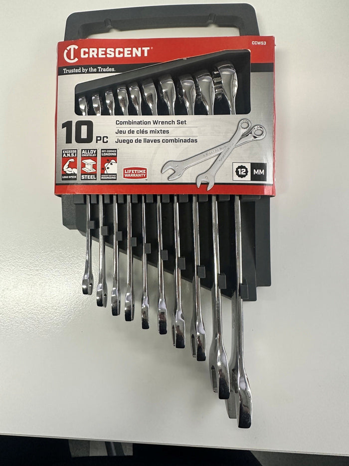 Crescent 10 Pc. 12 Point Metric Combination Spanner Set