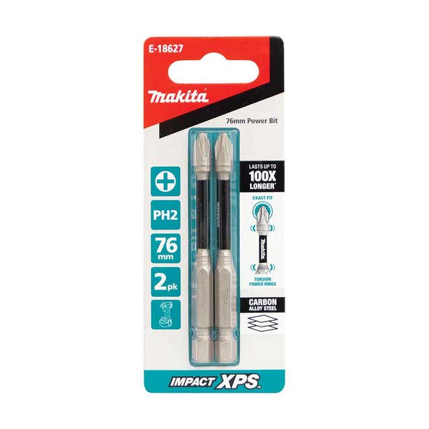 Makita Impact XPS PH2 x 76mm Power Bit, 2 Pack