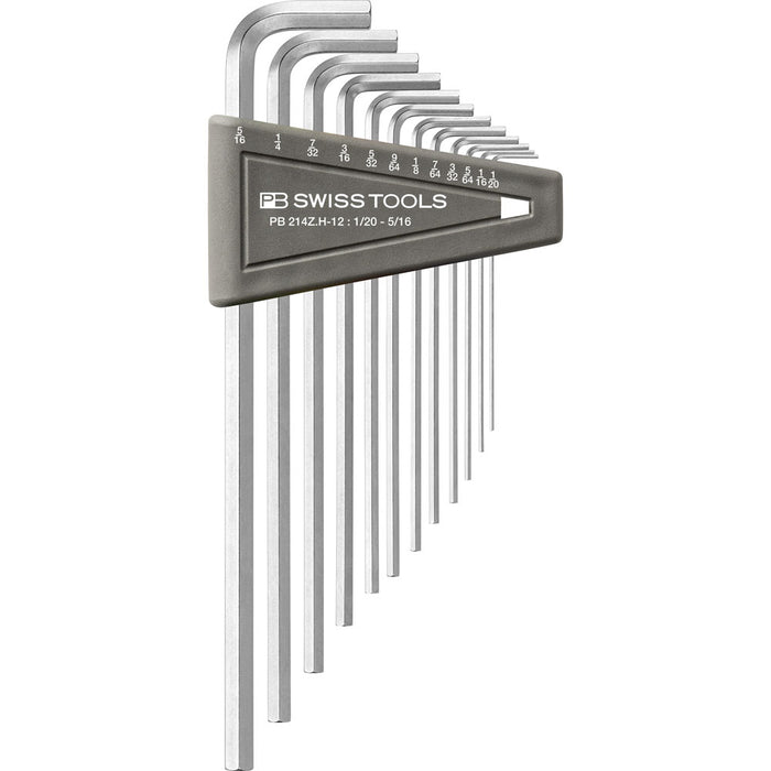 PB Swiss 12 Pce Imperial Long Arm Hexagon Key L-Wrench Set (1/20