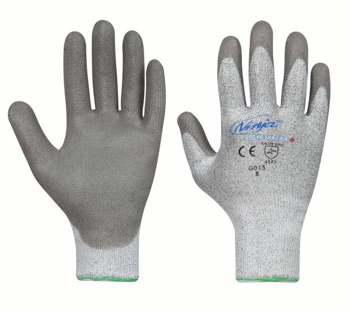 Nina Silver Cut 3 Resist PU Coated Palm Dyneema Liner Gloves, Medium