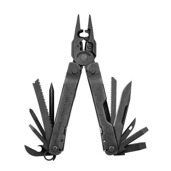 Leatherman 19 Tool Super Tool 300 EOD Black Oxide Multi-Tool with Brown MOLLE Sheath