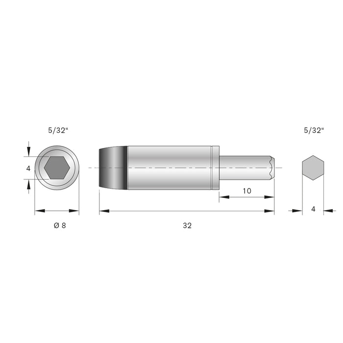 Bernstein Torque Adapter 0.7Nm for C4 Bits (4mm 5/32 Hex)