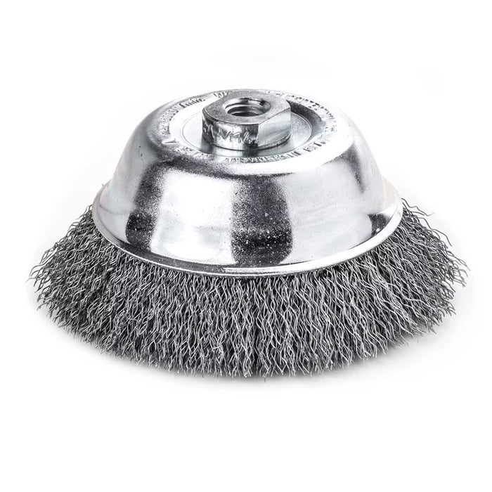 Lessmann Cup Brush Dia 100mm Steel Wire STA Crimped 0.35mm Thread M14