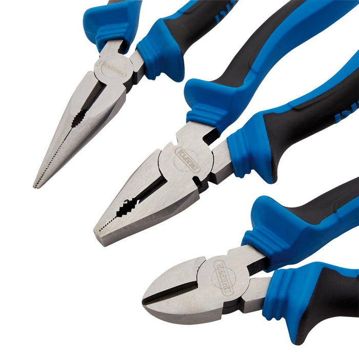 Draper Tools Soft Grip Pliers Set 160mm, 3 Pce