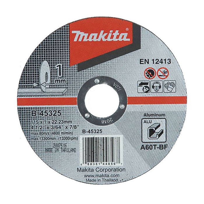 Makita 115mm x 1.0mm x 22.23mm Aluminium Thin Cut Disc - 10Pk
