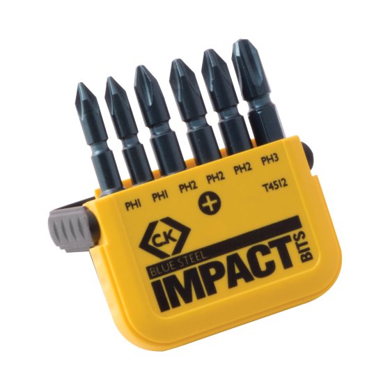 C.K Blue Steel Impact Screwdriver Bit - PH Set of 6