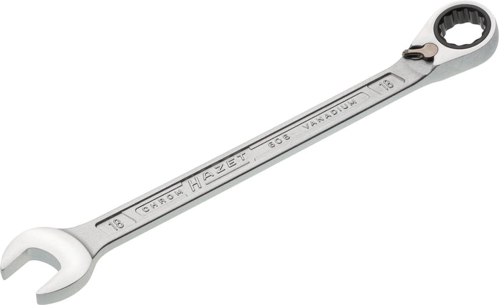 Hazet Ratcheting Combination Wrench 606-18 Outside 12-Point Traction Profile 18mm