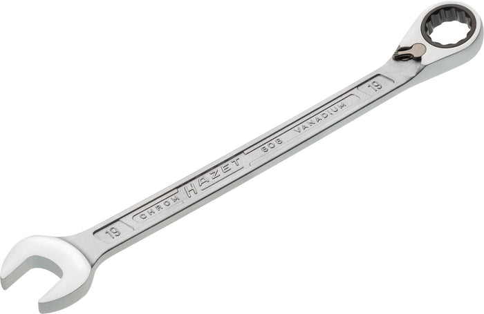 Hazet Ratcheting Combination Wrench 606-19 Outside 12-Point Traction Profile 19mm