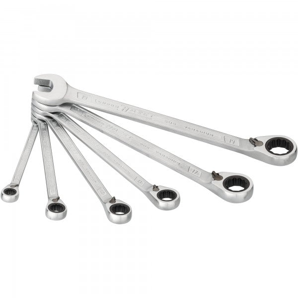 Hazet 6 Pce 12 Point Ratcheting Combination Wrench Set 8-19mm 606N/6