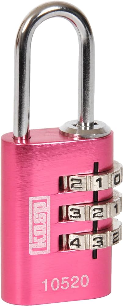 Kasp Aluminium Combination Padlock 20mm Pink