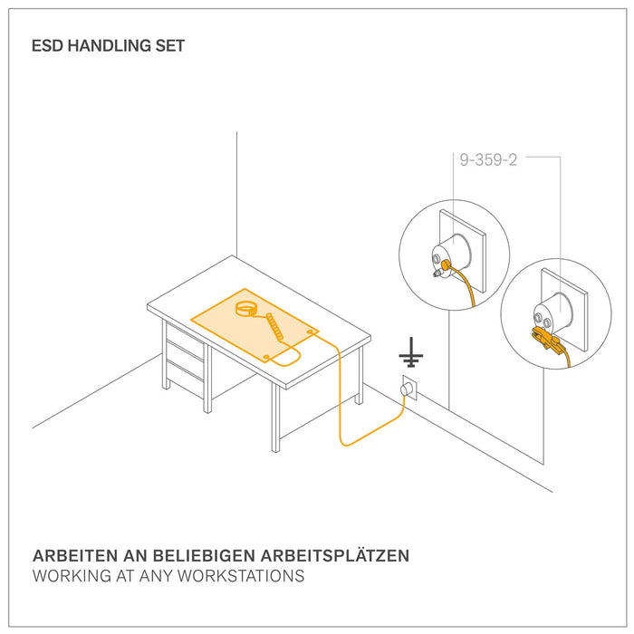 Bernstein ESD Personal Grounding Handling Set 500 x 400 x 0.35mm Foldable 5 Piece