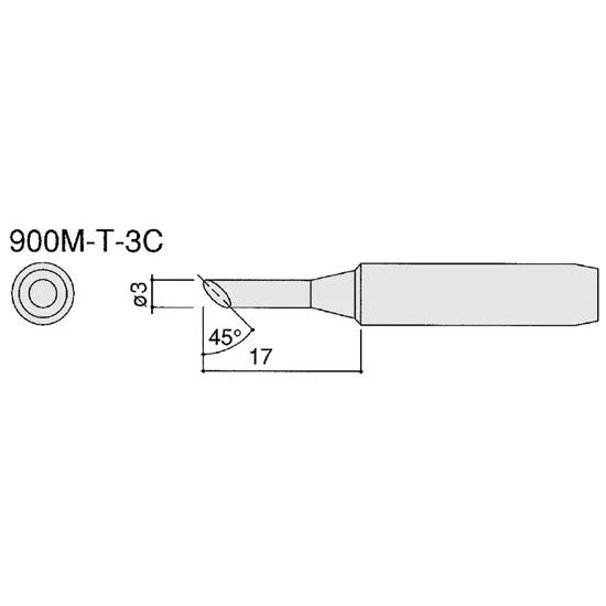 Plato Soldering Tip 900M-T-3C to Suit Hakko