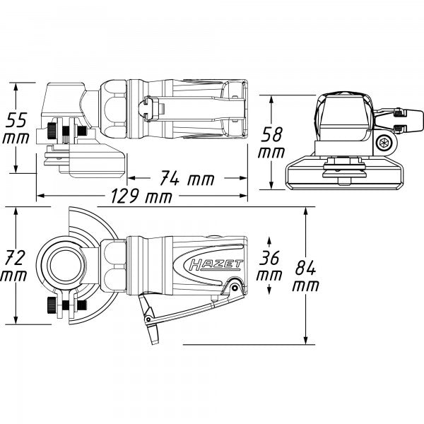 Hazet Mini Right-Angle Grinder 9033M-7