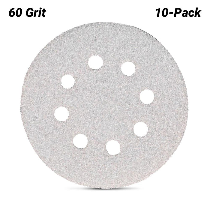 Makita 125mm 60G 8-Hole Hook & Loop Sanding Disc, 10 Pce