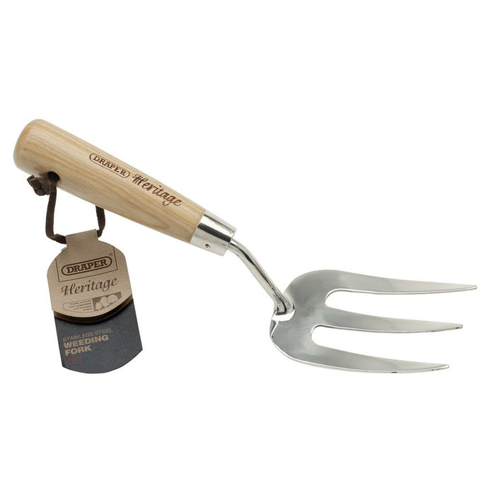 Draper Tools Heritage Stainless Steel Hand Weeding Fork With Ash Handle