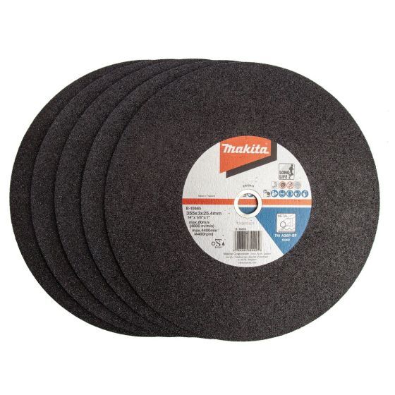 Makita 355mm Metal Cut Off Wheel Performance 5 Pack