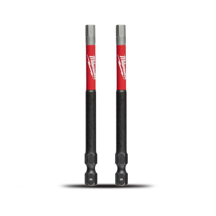 Milwaukee SHOCKWAVE™ Power Bit Hex 6mm 89mm (3-1/2in) 2pk