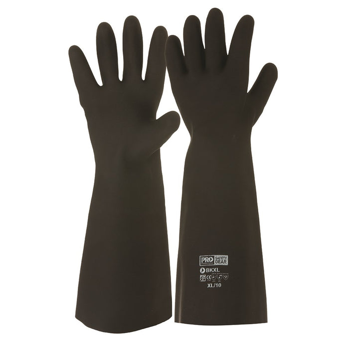 Pro Choice Safety Black Knight 46cm Rubber Gloves XL (Size 10)