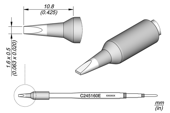 JBC Chisel Cartridge 1.6 x 0.5