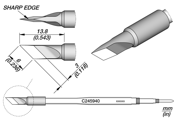 JBC Knife Cartridge 6 x 0.1