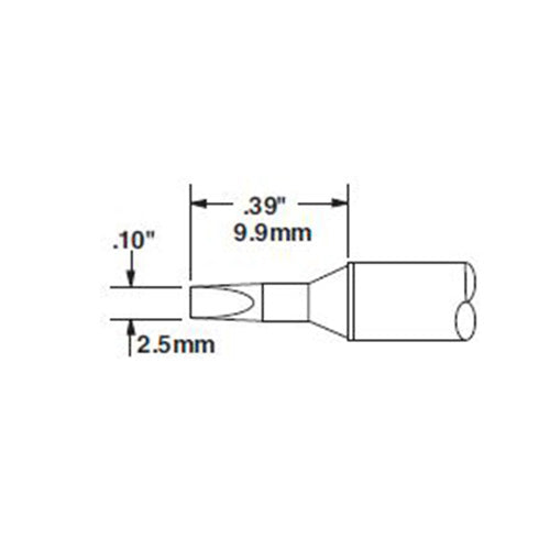 Metcal CVC Soldering Cartridge Chisel 2.5 x 9.9mm 900 Series CVC-9CH0025S