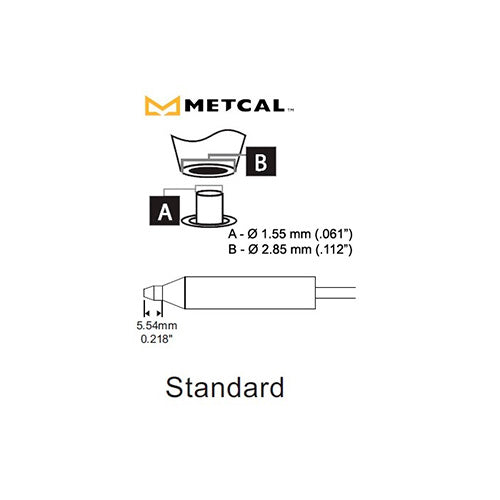 Metcal DCP Desoldering Tip, Standard Length (∅ x L) 1.52x5.42mm DCP-CN6