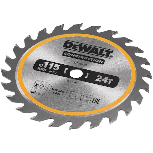 Dewalt Construction Saw Blade Cordless - Framing 115mm x 24T