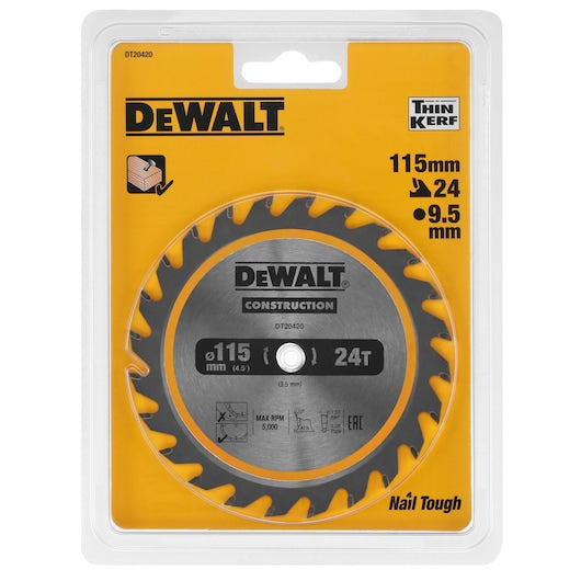Dewalt Construction Saw Blade Cordless - Framing 115mm x 24T