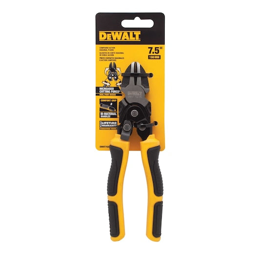 Dewalt Diagonal Cutting Pliers Compound Action 190mm/7.5