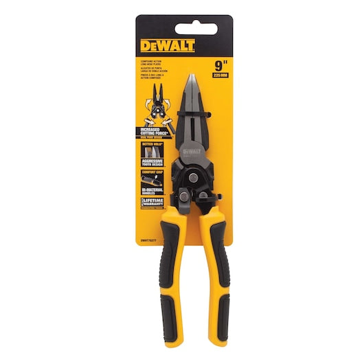 Dewalt Long Nose Pliers Compound Action 230mm/9