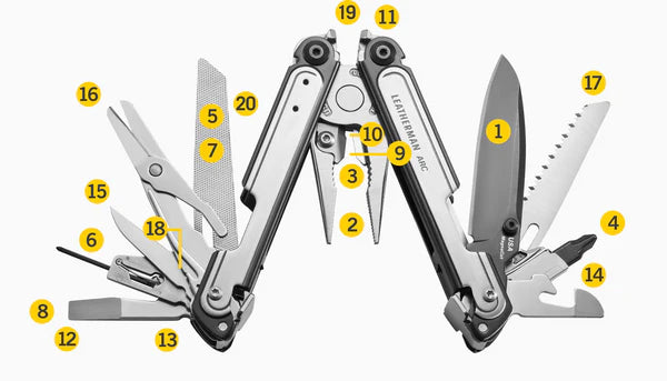 Leatherman 20 Tool ARC Multi-Tool with MagnaCut Steel Blade & Nylon Sheath Silver